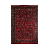 Palace Hand Knotted Persian 100% Wool Mashad Traditional Oriental Area Rug Burgundy, Midnight Blue  Color